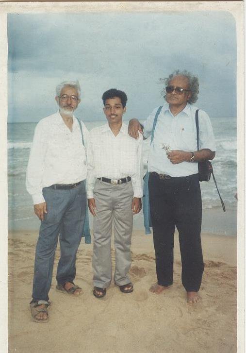 With two legends of Mathematics Prof. S Pattanayak and Prof G Das at Puri sea beach
